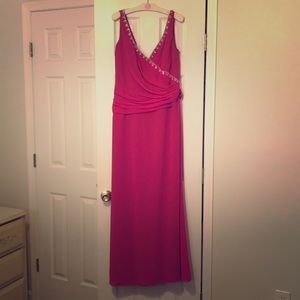 Fuschia Beaded Gown
